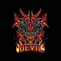 logotipo de esports del diablo o diseño de vector de juego de logotipo de mascota