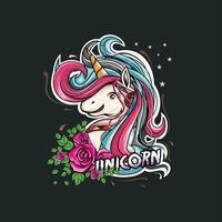 lindo vector de unicornio e ilustración para el diseño de camisetas