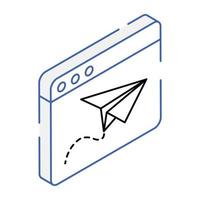 Get this editable isometric icon of mail sending vector