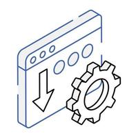 A handy isometric icon of website management vector