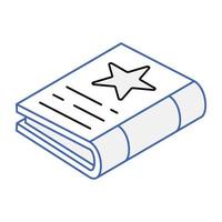 A handy isometric icon of favorite book vector