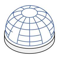 Get this isometric icon of space dome vector