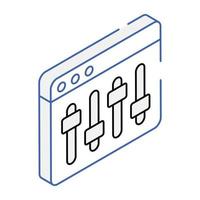 Modern isometric icon of website adjustment vector