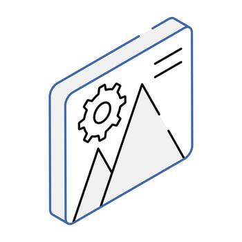 A captivating isometric icon of gallery setting vector