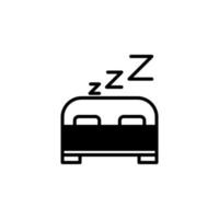 cama, dormitorio línea sólida icono vector ilustración logotipo plantilla. adecuado para muchos propósitos.