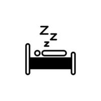 dormir, siesta, noche línea sólida icono vector ilustración logotipo plantilla. adecuado para muchos propósitos.