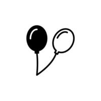 Balloon Solid Line Icon Vector Illustration Logo Template. Suitable For Many Purposes.