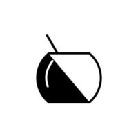 Coconut Drink, Juice Solid Line Icon Vector Illustration Logo Template. Suitable For Many Purposes.