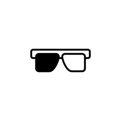 Glasses, Sunglasses, Eyeglasses, Spectacles Solid Line Icon Vector Illustration Logo Template. Suitable For Many Purposes.