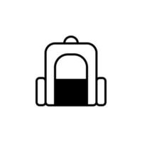 Backpack, School, Rucksack, Knapsack Solid Line Icon Vector Illustration Logo Template. Suitable For Many Purposes.