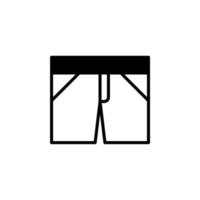 Shorts, Casual, Pants Solid Line Icon Vector Illustration Logo Template. Suitable For Many Purposes.