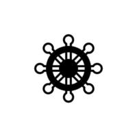 Rudder, Nautical, Ship, Boat Solid Line Icon Vector Illustration Logo Template. Suitable For Many Purposes.