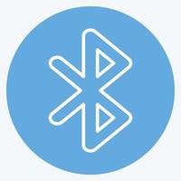 Icon Bluetooth. suitable for Mobile Apps symbol. blue eyes style. simple design editable. design template vector. simple symbol illustration vector