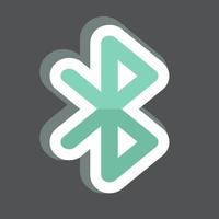 Sticker Bluetooth. suitable for Mobile Apps symbol. simple design editable. design template vector. simple symbol illustration vector