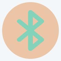 Icon Bluetooth. suitable for Mobile Apps symbol. color mate style. simple design editable. design template vector. simple symbol illustration vector