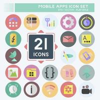 Mobile Apps Icon Set. suitable for Web Interface symbol. flat style. simple design editable. design template vector. simple symbol illustration vector