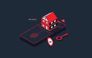 Home secure protection automation system concept, Smart security controll via smart phone, safery guard or defence vector illustration