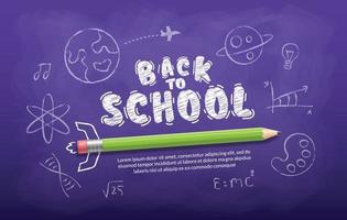 Realistic Pencil in form of rocket launcghing background, Concept of Back to school for invitation poster and banner vector