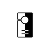 colgador de puerta, plantilla de logotipo de ilustración de vector de icono de línea sólida de hotel. adecuado para muchos propósitos.