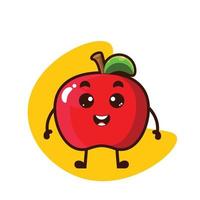 cute apple character vector