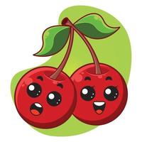 cute cherry cartoon character vector