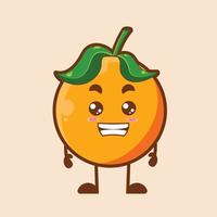 lindo personaje de dibujos animados naranja vector