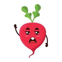 cute red radish cartoon character vector