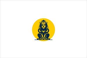 lion logo vector wearing hat