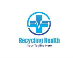 recycling health logo designs with plus vector