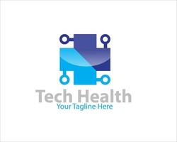 cross tech medicine logo designs vector