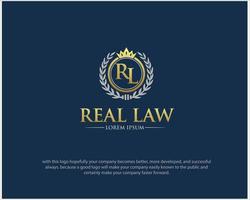 rl law logo diseña simple y moderno para el servicio de abogados vector