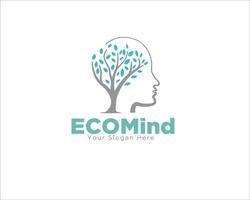 logotipo de árbol mental para consultoría médica y logotipo de terapia vector