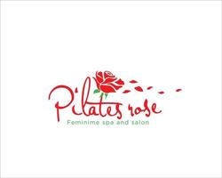 pilate rose logo designs for healthy body and treatment