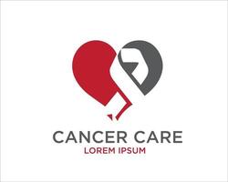 diseños de logotipos de cuidado del cáncer vector icono y símbolo moderno simple