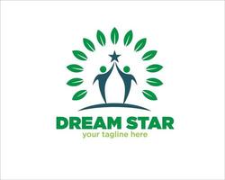 dream star logo designs tree concept vector