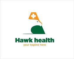 hawk health logo designs vector