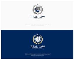 rl law logo diseña simple y moderno para el servicio de abogados vector