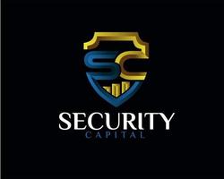 sc seguridad protección logo diseños simple moderno
