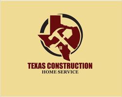 diseños de logotipos de construcción de texas simples y modernos para la restauración de bienes raíces vector