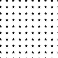 Black polka stars on white background. Seamless vector pattern.