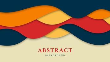Modern Colorful Abstract Wave Papercut Style Background Design vector