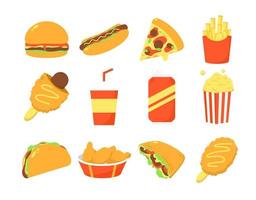 Fast food restaurant menu. Street food meal vector. vector