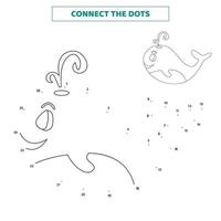 Connect the dots for the whale. vector