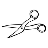 Hand drawn single doodle scissors icon. Vector illustration.