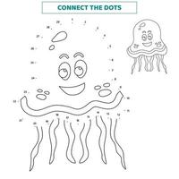conecta los puntos para las medusas. vector