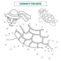 Connect the dots for the turtle. vector