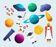 Outer space elements set. Suitable for space theme. vector