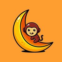 mono lindo diseño de personajes tema delicioso plátano vector