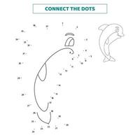 Connect the dots for the dolphin. vector