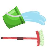 Set of items for cleaning the house. vector